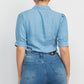 Button-down Denim Shirt Top