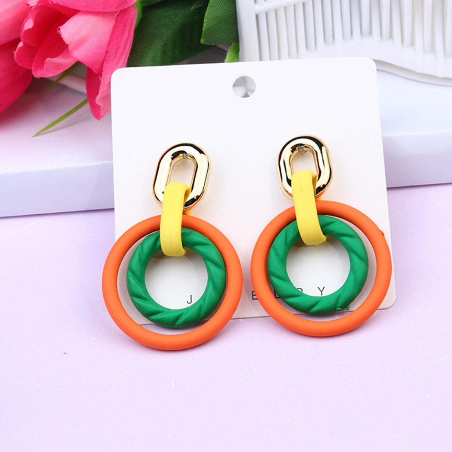 Smooth Texture Round Dangle Earring