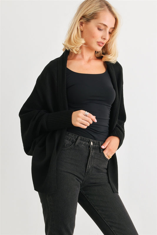 Batwing Sleeve Open Front Cardigan