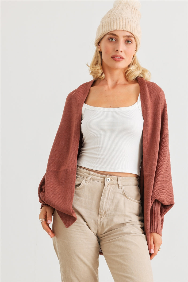 Batwing Sleeve Open Front Cardigan